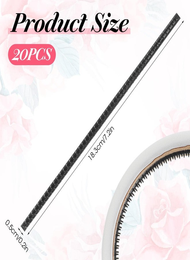 XLIUAX 20Pcs Headband Teeth Strip, Anti-Slip Hair Bands Teeth Comb Self-adhesive Headband Rubber Hair Hoop Tooth for Women Accessories Craft DIY - Image 4
